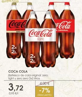 Coca-Cola - Refresco De Cola Original, Zero, Light Y Zero Zero