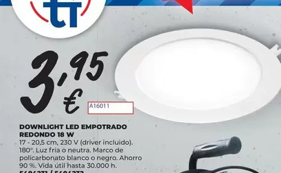 Downlight Led Empotrado Redondo 18 W