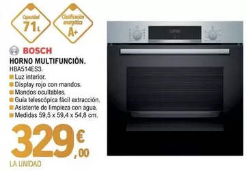 Bosch - Horno Multifunción. HBA514ES3