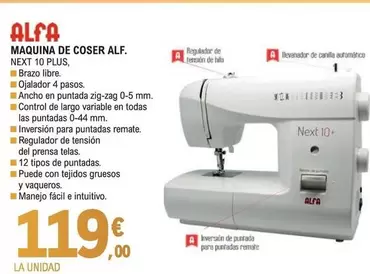 Alfa - Maquina De Coser Alf. Next 10 Plus