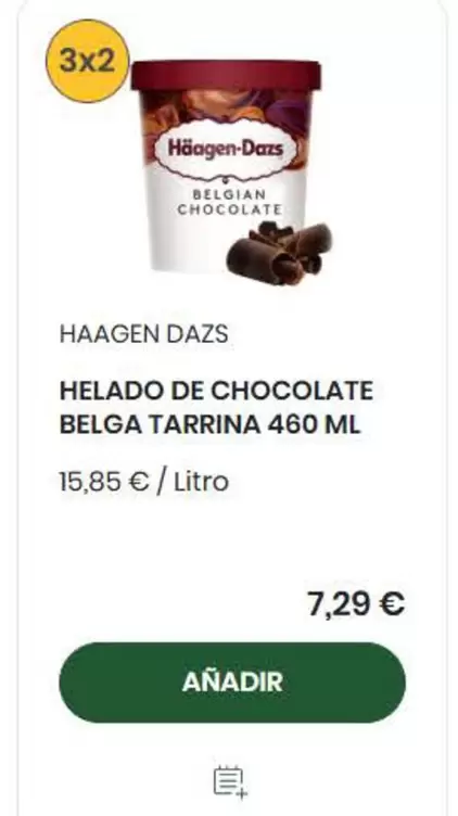 Häagen-Dazs - Helado De Chocolate Belga Tarrina