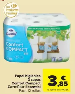 carrefour - Papel Higiénico 2 Capas Confort Compact Essential