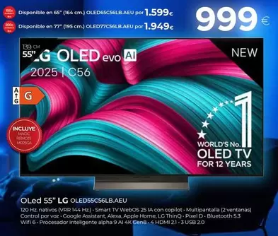 LG - Oled 55" Oled55c56bl.aeu