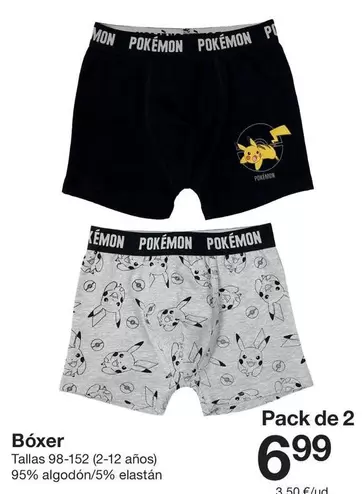 Pokemon - Boxer Tallas 98-152