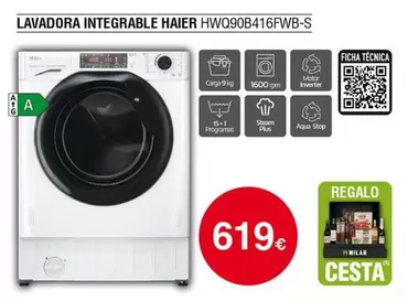 Haier - Lavadora Integrable Hwq90b416fwb-s