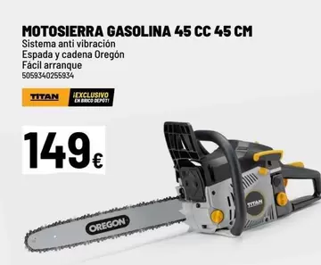 Sistema - Motosierra Gasolina 45 Cc 45 Cm