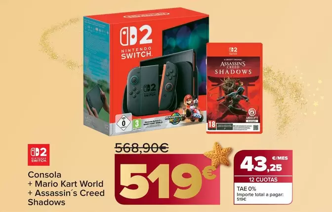 Consola + Mario Kart World + Assassin´s Creed Shadows