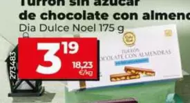 Dia Dulce Noel - Turrón Sin Azúcar De Chocolate Con Almendras