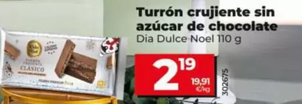 Dia Dulce Noel - Turrón Crujiente Sin Azúcar De Chocolate