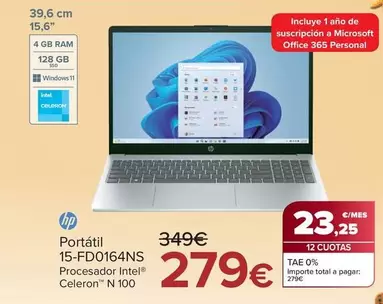 HP - Portátil 15-FD0164NS