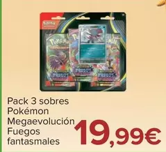 Pack 3 Sobres Pokémon Megaevolución Fuegos Fantasmales
