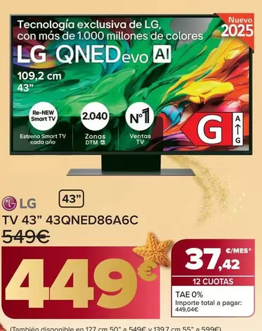 LG - Tv 43" 43QNED86A6C