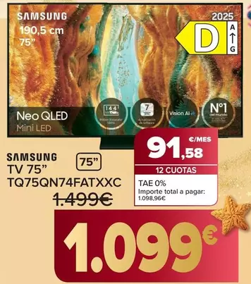 Samsung - Tv 75" TQ75QN74FATXXC