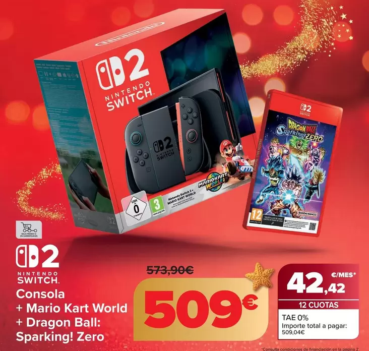 Nintendo SWITCH - Condola + Mario Kart World+ Dragon Ball: Sparking! Zero