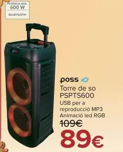Poss - Torre De Sonido Pspts600