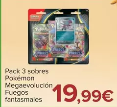 Pack 3 Sobres Pokémon Megaevolución Fuegos Fantasmales