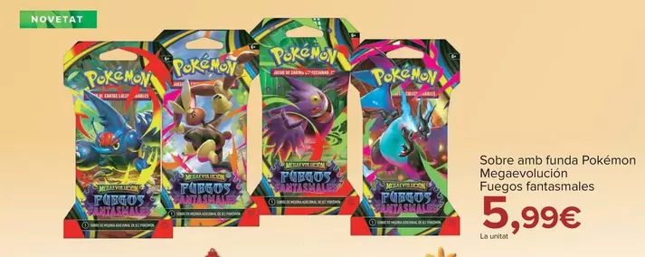 Pokemon - Sobre Con Funda Megaevolucion Fuegos Fantasmales