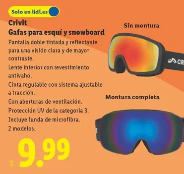 Crivit - Gafas Para Esqui Y Snowboard