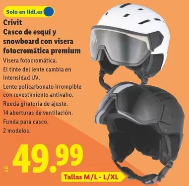 Crivit - Casco De Espuqhi Y Snowboard Con Vieira Fotocromatica Premium