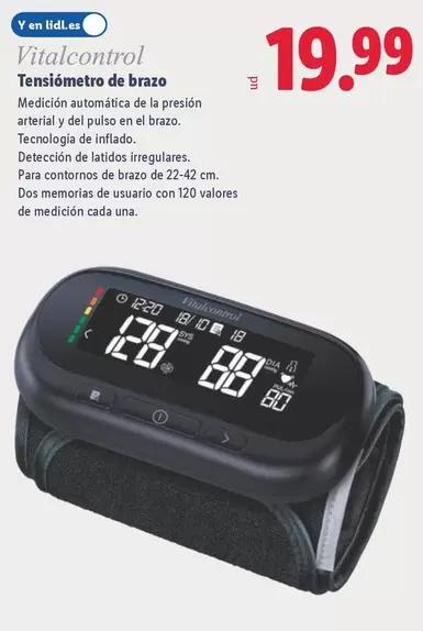 Vitalcontrol - Tensiometro De Brazo