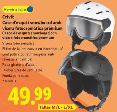Crivit - Casco De Esquí Y Snowboard Con Visera Fotocromática Premium