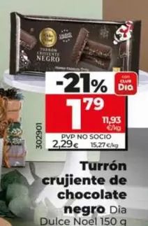 Dia - Turron Crujiente De Chocolate Negro