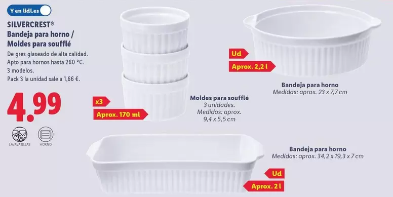 SilverCrest - Bandeja Para Horno / Moldes Para Soufflé