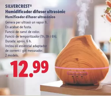 SilverCrest - Humidificador Difusor Ultrasonic