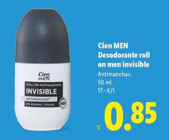 Cien - Desodorante Roll On Men Invisible