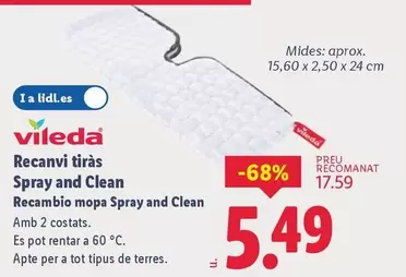 Vileda - Recambio Mopa Spray And Clean