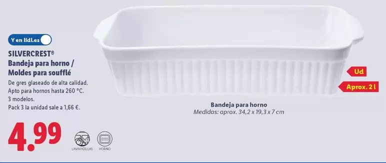 SilverCrest - Bandeja Para Horno / Molde Para Souffle