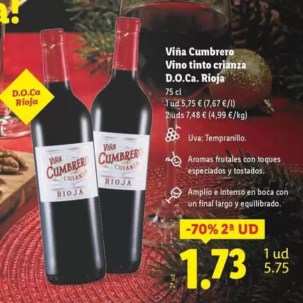 Viña Cumbrero - Vino Tinto Crianza D.o.ca. Rioja
