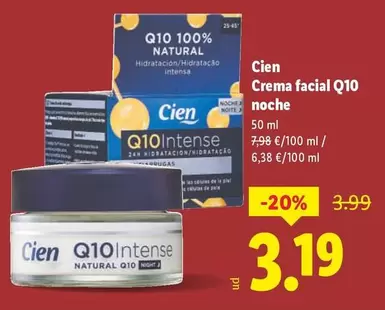 Cien - Crema Facial Q10 Noche