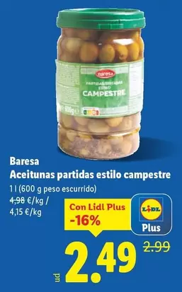 Baresa - Aceitunas Partidas Estilo Campestre