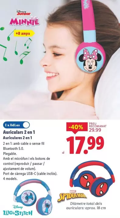 Minnie - Auriculares 2 En 1