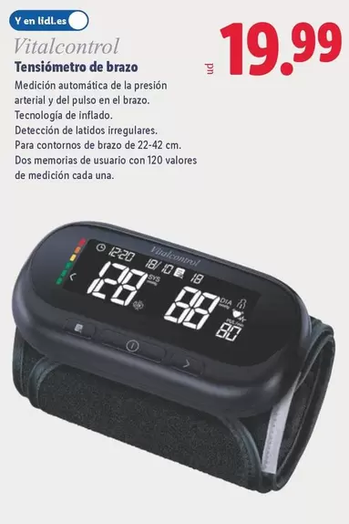 Vitalcontrol - Tensiometro De Brazo