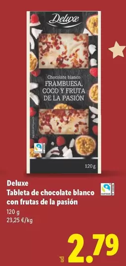 Deluxe - Tableta De Chocolate Blanco Con Frutas De La Pasion