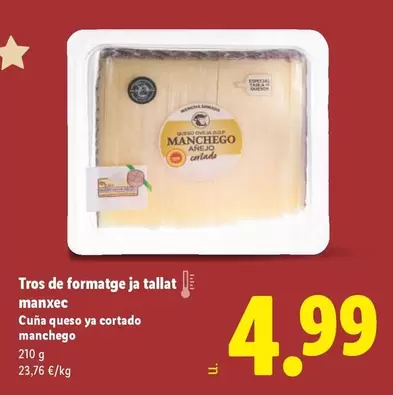 Cuña Queso Ya Cortado Manchego