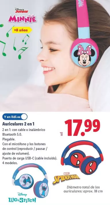 Minnie - Auriculares 2 En 1