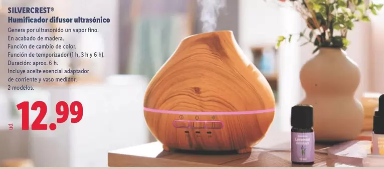 SilverCrest - Humificador Difusor Ultrasanico
