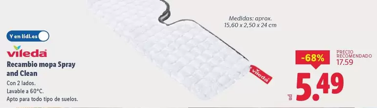 Vileda - Recambio Mopa Spray And Clean 