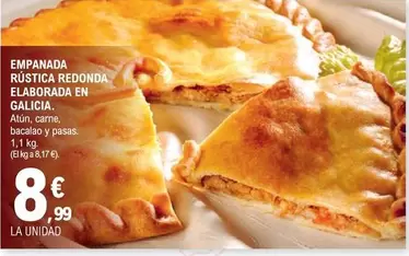 Empanada Rustica Redonda Elaborada En Galicia