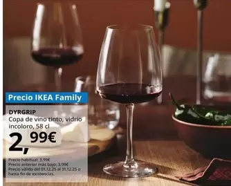 Dyrgrip Copa De Vino Tinto, Vidrio Incoloro