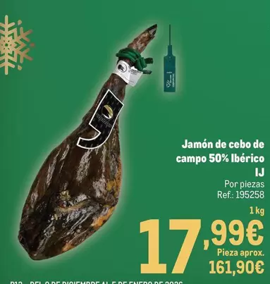 Jamón De Cebo De Campo 50% Ibérico