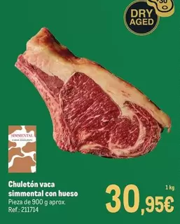 Chuletón Vaca Simmental Con Hueso