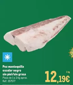 Pez Mantequilla Escolar Negro Sin Piel/sin Grasa