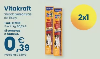 Vitakraft - Snack Perro Tiras De Buey