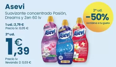 Asevi - Suavizante Concentrado Pasion, Dreams Y Zen