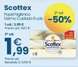 Scottex - Papel Higiénico Dermo Cuidado 6 Uds