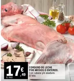 Cordero De Leche Por Medios O Enteros